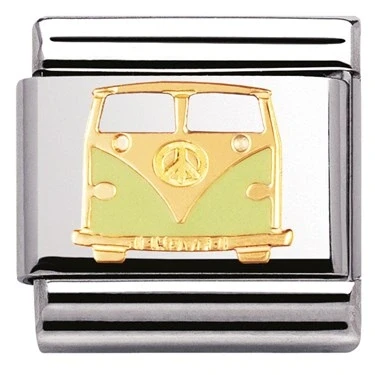 Image of Nomination Enamel Camper Van Charm Stainless Steel