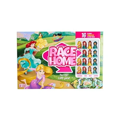 Image of Disney Princess Official Race Home Board Game, Play With 16 Princesses Including Ariel, Cinderella, Jasmine &amp; Belle, For Up To 4 Players, Ages 4+