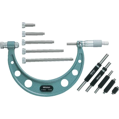 Image of Mitutoyo 104 139A (104 139) 0 100mm Mic. comes with Anvil &amp; Stds
