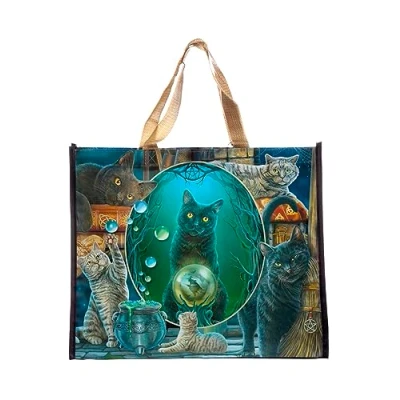 Image of Puckator Lisa Parker Magic Cat Montage Reusable Shopping Bag Shoulder Bags Handbags for Women Canvas Tote Hand Large Ladies Aesthetic Stuff Big Foldaway
