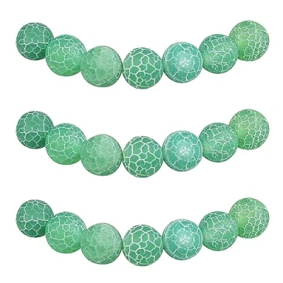 Image of MJDCB Natural Round Stone Beads 8mm Green Burst Agate Loose Gemstone for Jewelry Making Bracelet Necklace 43pcs