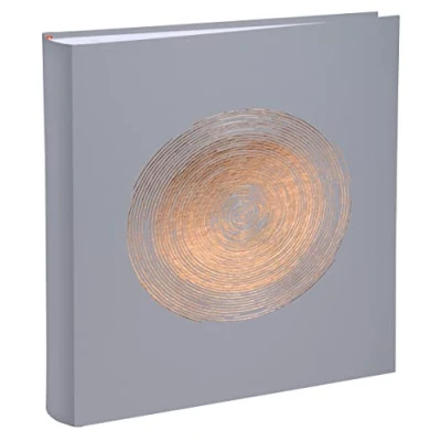 Image of Exacompta Ref. 16265E ellipse book photo album 300 photos 60 white pages size 29 x 32 cm gray imitation leather cover with rose gold marking in the shape of an