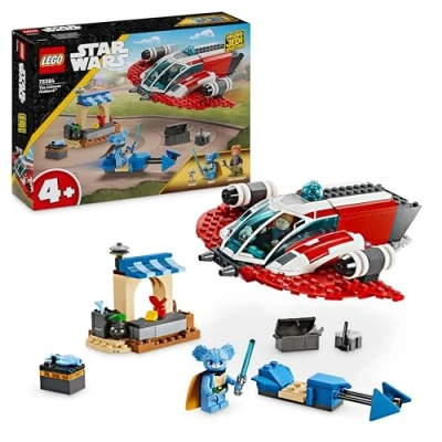 Image of LEGO 75384 Star Wars The Crimson Firehawk, Young Jedi Adventures Starter Set, Buildable Toy Starship for 4 Plus Year Old Kids, Boys &amp; Girls with Speeder Bike Vehicle and 3 Characters, Gift Idea