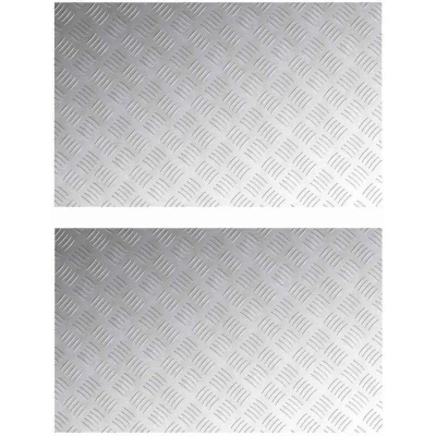 Image of vidaXL Aluminum Checker Plates 2 pcs Anti Slip 80x50 cm