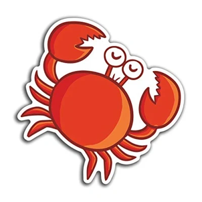 Image of 2 x 10cm Cartoon Red Crab Vinyl Stickers Travel Sticker Laptop Luggage #23370 (10cm Wide)