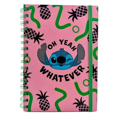 Image of Disney Lilo and Stitch Wiro Notebook (Oh Yeah Whatever Design) A5 Writing Book, Gifts for Women, Men Kids, Journal Official Merchandise