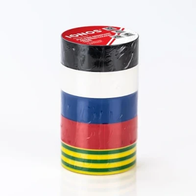 Image of Status: IONOS PVC Tape 10 metres / 5 Pack of assorted colours/fire resistant, multisurface IONPVCMC5PKX6