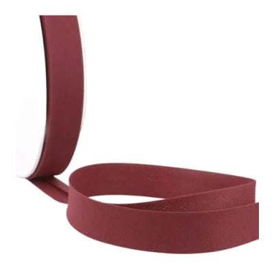 Image of MYMERCERIE Diskette 40 m Bias Binding Folded, All Textiles, Burgundy Made in France Size 50 mm