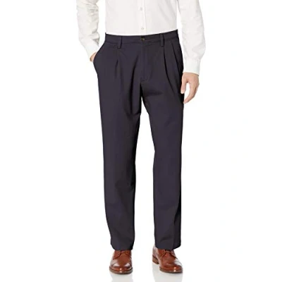 Image of Dockers Men&#039;s Classic Fit Easy Khaki Pants Pleated (Standard and Big &amp; Tall) Casual Navy, 38W x 29L