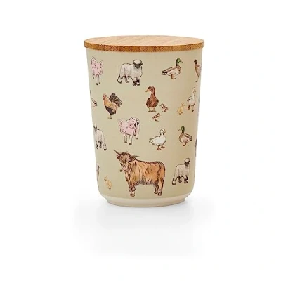 Image of Cooksmart British Designed Kitchen Canisters With Bamboo Lid Storage For Modern Kitchens Tea Coffee and Sugar Set All Types Of (Buttercup Farm 2212)