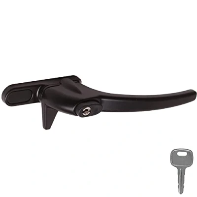 Image of ERA Black UPVC Right Handed Cockspur Locking Window Handle (21mm)