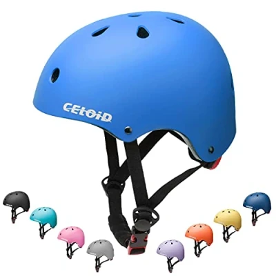 Image of CELOID Kids Bike Helmet,Toddler Skateboard Helmets for Age 5 8 9 Years Boys &amp; Girls,Adjustable Multi Sport Bicycle Skateboarding Roller Inline Skating Scooter Rollerblade Cyling Helmet,Blue