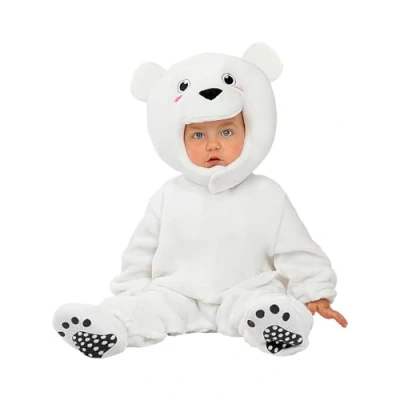 Image of Funidelia Polar Bear Costume for Babies baby Animals, Costumes kids, accessory fancy dress &amp; props Halloween, carnival parties Size 0 6 months White