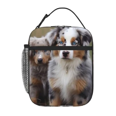 Image of Australian shepherd Insulated Cooler Lunch Bag for Women/Men Reusable Box Tote Office Work Picnic