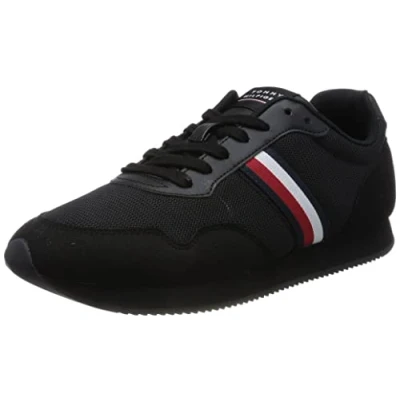 Image of Tommy Hilfiger Men Core Lo Runner Trainers Athletic, Black (Black), 40 EU
