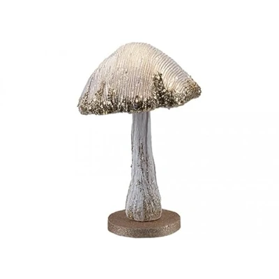 Image of PMS 26cm Champagne Fabric Glitter Mushroom Decoration Christmas and Autumn Décor for Home, Living Room Ornament
