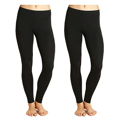 Image of undercover lingerie 2 Pack Ladies Heatguard 140 Denier SK134A Thermal Leggings Black Medium