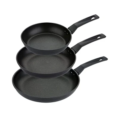 Image of PRESTIGE 9 x Tougher Frying Pan Set Non Stick Induction of 3, 21/25/29cm with Scratch Resistant Stick, Stay Cool Easy Grip Handles, Oven &amp; Dishwasher Safe Cookware