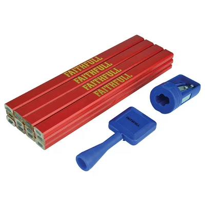 Image of Carpenter&#039;s Pencil Kit Red/Medium (Pack 12)