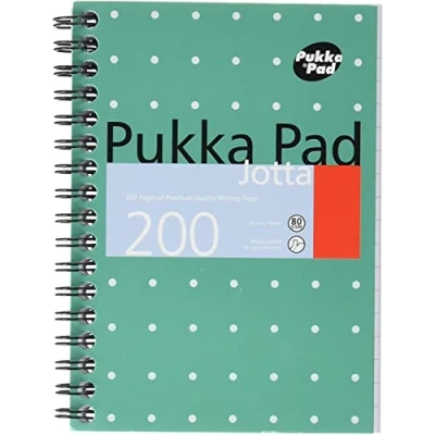 Image of 2 X Jotta Notebook Wirebound Perforated Ruled 200pp 80gsm A6 Ref JM036 [Pack of 3],Green