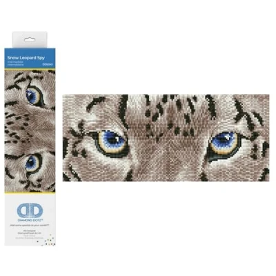 Image of DIAMOND DOTZ Painting, Beginner Kit, Snow Leopard Spy, 42 x 18cm