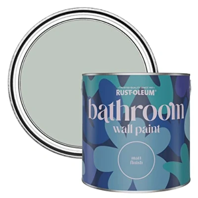 Image of Rust Oleum Green Water Resistant Bathroom Wall &amp; Ceiling Paint Chalk 2.5L