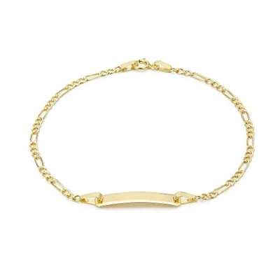 Image of CARISSIMA Gold Women&#039;s 9ct Yellow Hollow Figaro 19.5mm x 5mm ID Bracelet 18cm/7&#039;&#039;