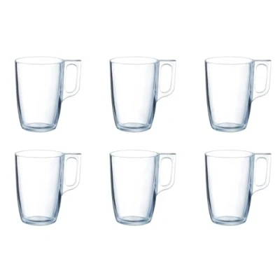 Image of Arcoroc ARC L3694 Voluto Bock Mug, Coffee 320 ml, Glass, Transparent, Set of 6
