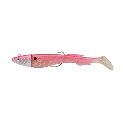 Image of Berkley PowerBait Power Sardine, Fishing Hook, Soft Lures, Sea Fishing, Saltwater Bait Minnow Paddle Tail Lure for Bass, Seabass, Pollack, Cod, Eel, Ling and Wrasse, Metallic Pink, 10g 9cm