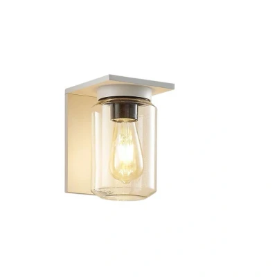 Image of Outdoor Wall Light &#039;Semka&#039; dimmable (Modern) in White Made of Aluminium (1 Source, E27) from Lucande lamp for Exterior/Interior Walls, House, Terrace und Balcony