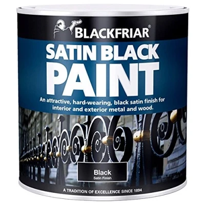 Image of Blackfriar Wood and Metal Satin Black Paint 500 millilitres