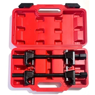 Image of MAIL MORE 2PC Coil Spring Compressor, Heavy Duty Suspension Clamp Tool Kit With Safety Pin, Car Van replacement, repair struts, shock absorbers set Case, Macpherson Strut Compressor