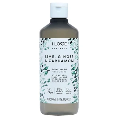 Image of I Love Naturals Lime, Ginger &amp; Cardamon Body Wash, Natural Oils Of Cardamon, Sage, Formulated Using Essential For Silky Smooth Skin, 500ml