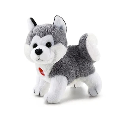 Image of Trudi 51025 Small Approx. 8 cm, Size XXS, Stuffed Soft Materials and Loving Details, Plush, Washable, Cuddly Toy for Children Babies, Husky Grey/White, ca. 6 x 10 cm