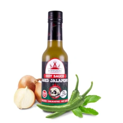 Image of Poppamies Aged Jalapeno Hot Chili Sauce Gluten Free Lactose Vegan Spiciness: 3/10 150ml