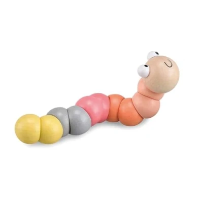 Image of Bigjigs Toys Pastel Wiggly Worms 2pcs Wooden Baby &amp; Toddler Toy, Animal Gifts For Kids, Party Bag Fillers, Pocket Money Range, Age 10 + Month Olds