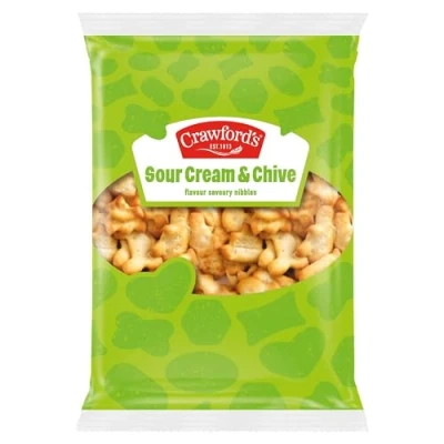 Image of Crawford&#039;s Savouries Sour Cream and Chive Baked Snacks 200 g (Pack of 8)