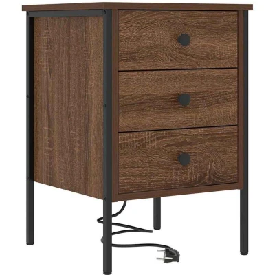 Image of Bedside Cabinet Brown oak 42 x 41 61 cm Engineered wood vidaXL