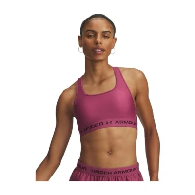 Image of Under Armour Crossback MID BRA Medium support sports bra, Women&#039;s, Size: XXL, Fuchsia dusk/dark maroon
