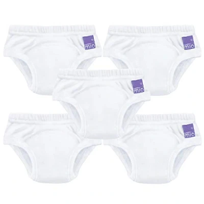 Image of Bambino Mio, Reusable Potty Training Pants for Boys and Girls, 5 Pack (White, 2 3 Years)
