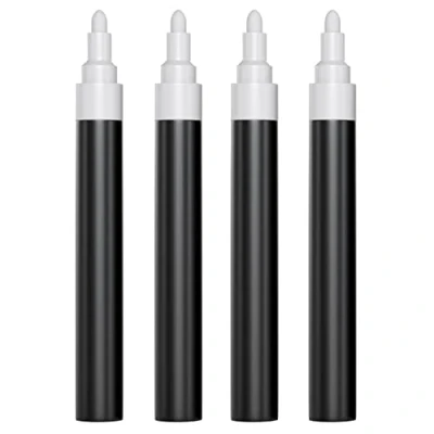 Image of TMS White Chalk Pens for Blackboards Liquid Markers Chalkboards with Reversible Tip, use on Windows, Labels, Glass, Whiteboards, Board Wipeable, Toxic Free and Washable [Bold 6mm]