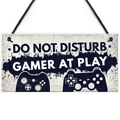 Image of RED OCEAN Novelty Gamer Gaming Gifts Do Not Disturb Sign Man Cave Bedroom Plaque Birthday For Son Brother Dad