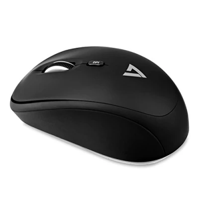 Image of V7 MW100 1E Wireless Optical Mouse with 4 Buttons and Adjustable DPI Black