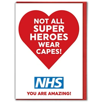 Image of Brainbox Candy Thank You/Happy Birthday/Appreciation Card &#039;Not All Superheroes Wear Capes&#039; Perfect for Friends Him Her Boy Girlfriend Partner NHS Staff