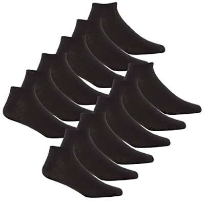 Image of Undercover 12 Pairs Mens Bamboo Trainer Socks 40B588 Black