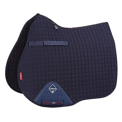 Image of LeMieux General Purpose Cotton Square Saddle Pad English Pads for Horses Equestrian Riding Equipment and Accessories (Navy Small/Medium)