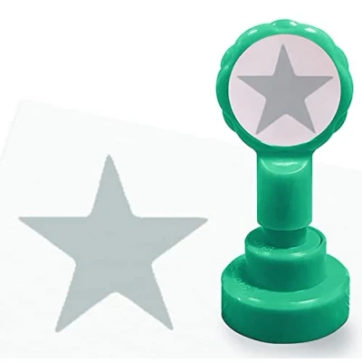 Image of Silver Star Pre Inked School Teachers Positive Feedback Marking Stamper Stamp 25mm Primary Teaching Services