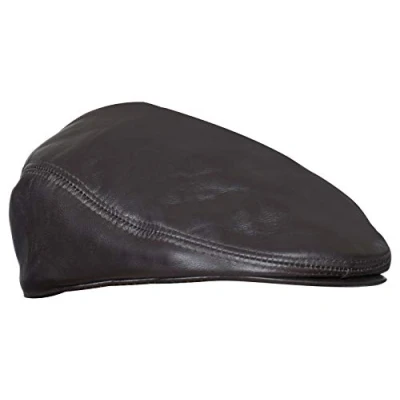 Image of Men&#039;s Brown Real Soft Leather Ivy Beret Newsboy Gatsby Golf Cabbie Flat Cap Hats M