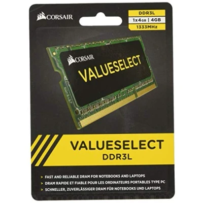 Image of Corsair Value Select SODIMM 4GB (1x4GB) DDR3L 1333MHz C9 Memory for Laptop/Notebooks Black