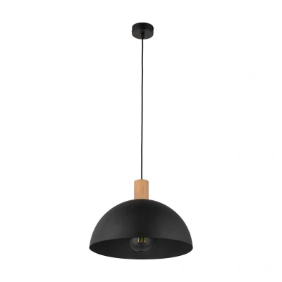 Image of Oslo Dome Pendant Ceiling Light Black 1xE27